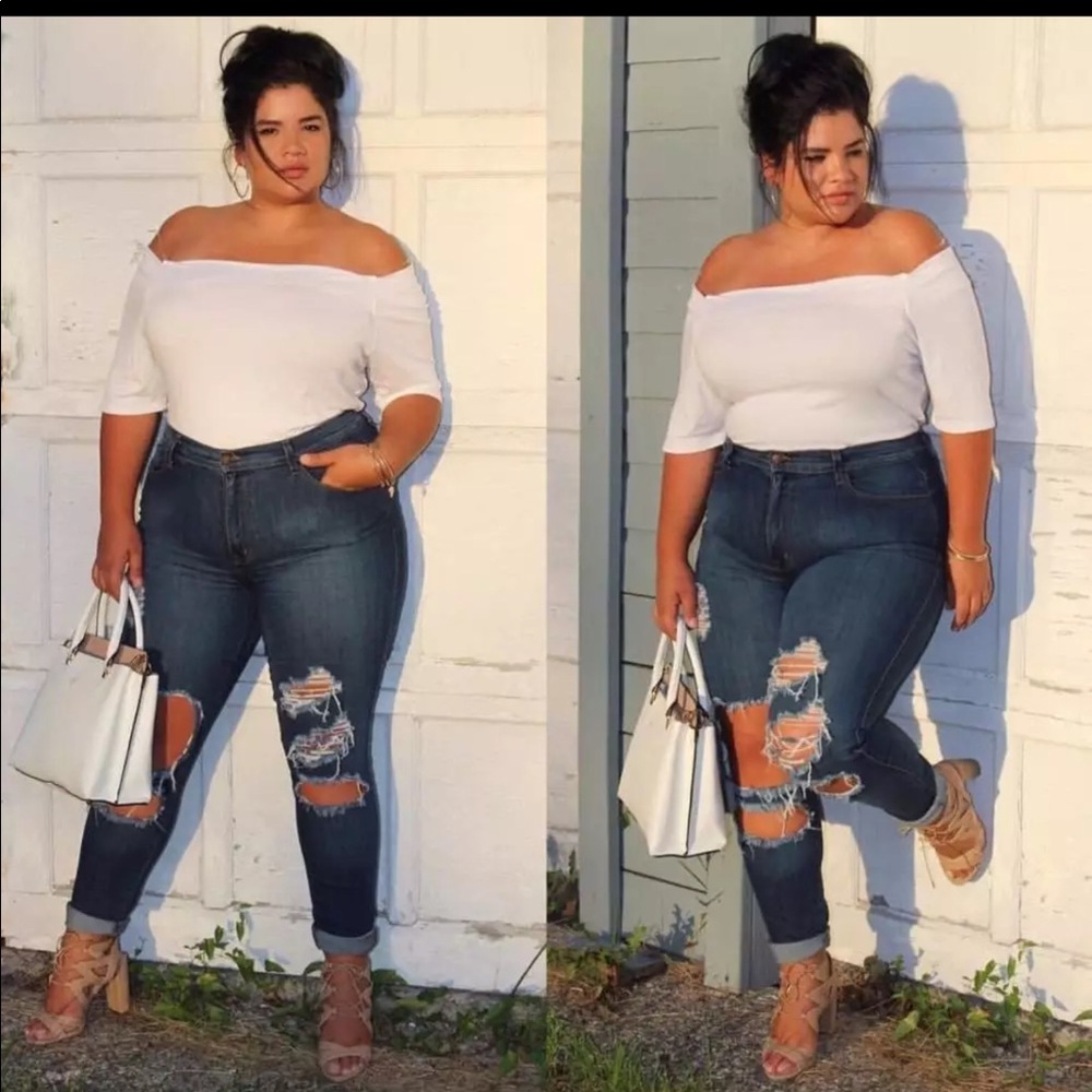 Ripped denim Jeans Dark Wash